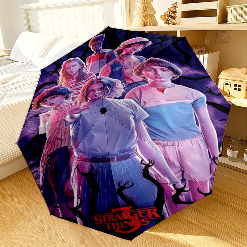 Summer Fun Ice Cream Stranger Umbrella 8-Frame for Travel, camping, Casual Lightweight Portable Umbrella, Essential for every family Holidays Gift