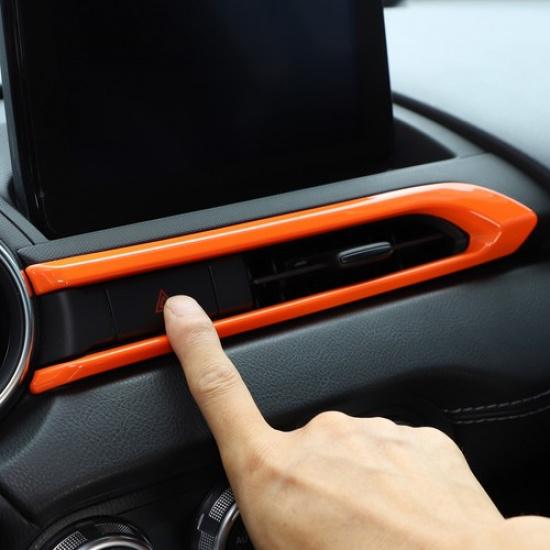ABS Orange Center Console air outlet frame Trim For Mazda MX-5 Miata 2016-23