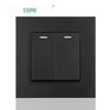 Black 16A German Standard Socket Panel with Double USB + Type C, Concealed European Installation