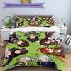 Set copripiumino 3 pezzi (1*Copripiumino + 2*Federe, Senza Nucleo), Set Biancheria da Letto con Stampa Genshin Impact, Decorazione per Camera da Letto, Stagione Unica, Regalo di Compleanno