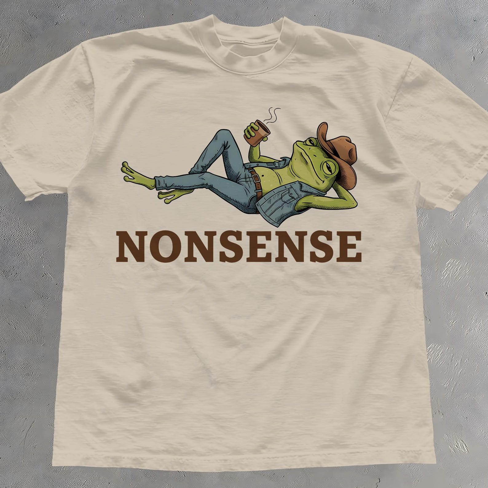 Nonsense Cowboy Frog Shirt - Western Graphic T-Shirt - Unisex Cotton Tee S