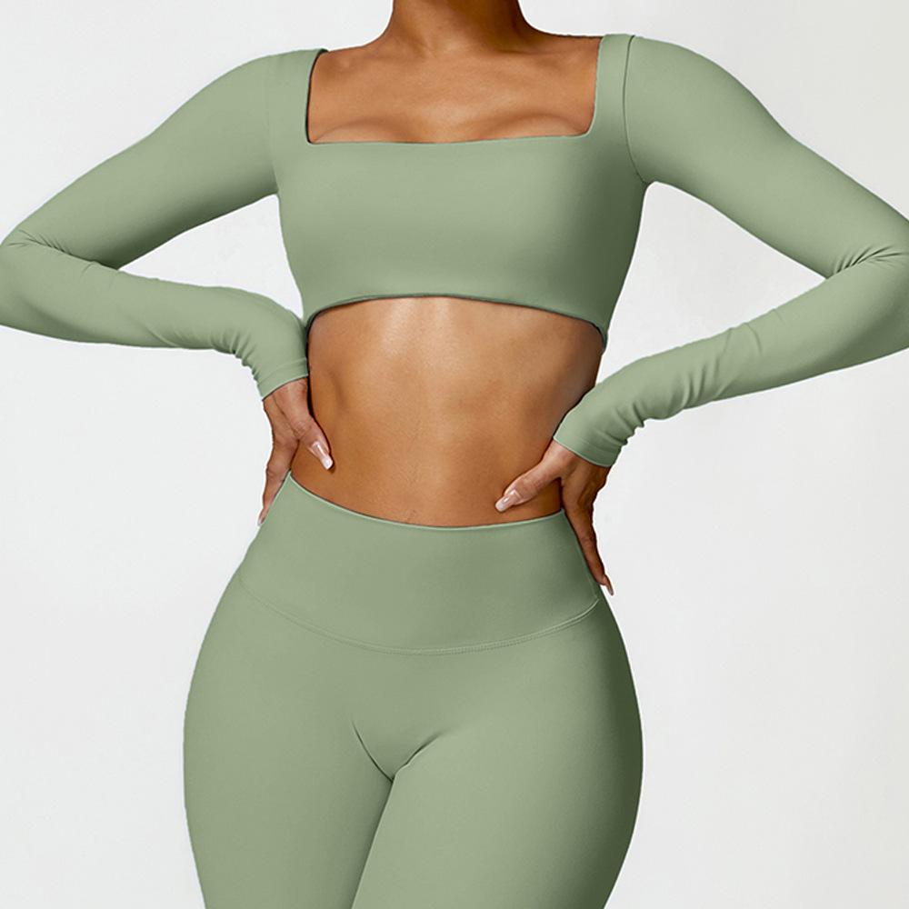 Winter Tight Long Sleeved Yoga Outdoor Running Fitness Sandblasting T-Shirt Long Sleeved Sports Top For Women
