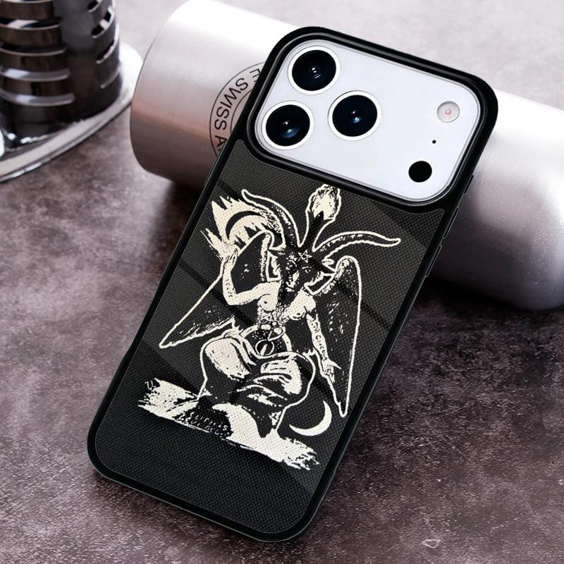 Satanic Pentagram Baphomet Phone Case For iPhone 17,16e,15,14,13,12,11,Mini,Pro,MAX soft Silicone Cover