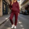 Women's Hoodie and Sweatpants 2-Piece Set - Casual Athletic Tracksuit with Drawstring Hood and Pockets