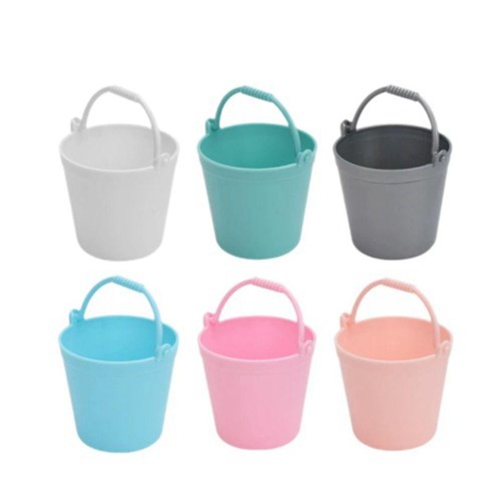 5pcs 6 Colors Doll Miniature Bucket Model Mini Children Beach Small Bucket
