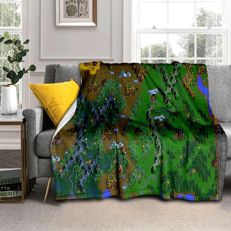 HOMM3 Heroes of Might and Magic Map 29 Style New Treasure Chest Blanket,Soft Throw Blanket for Home Bedroom Bed Sofa Travel Kid