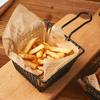 1Pcs with Handle Frying Tray Home BBQ Kitchen Tool French Fries Holder Durable Fryers Basket