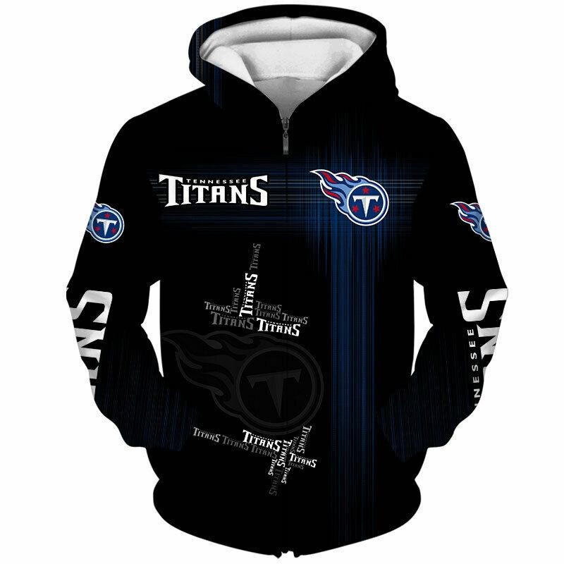 

Толстовка на молнии с 3D-принтом Tennessee Titans унисекс