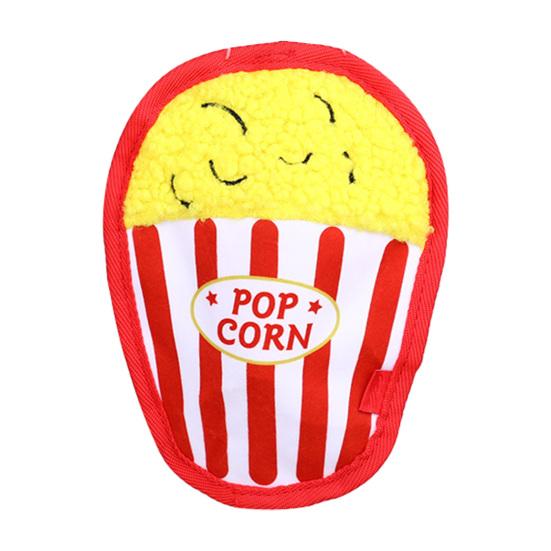 Interactive Pet Toys Thickened Oxford Cloth Bite Resistant Squeaky Dog Chew Toys with Sound Food Shapes Burger Pizza Popcorn for Teeth Cleaning Play
