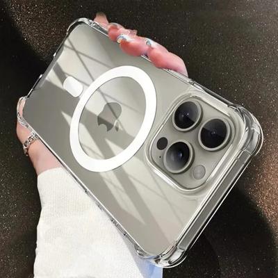 Διαφανής Original Θήκη Κινητού Magsafe Για iPhone 15 14 13 12 11 Pro Max 15 Plus Μαγνητική Ασύρματη Φόρτιση Αντικραδασμικό Κάλυμμα