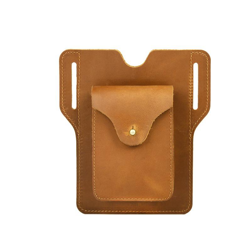 Vintage Läder Kohud Dragsko Myntväska - Liten Clutch Plånbok
