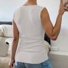 Women Sleeveless Tank Top Slim Fit Crew Neck Textured Stretchy Summer Casual Basic Vest Top for Layering or Daily Wear