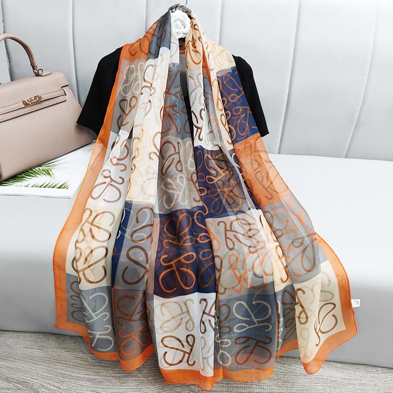 Spring Silk Sunscreen Scarf: Lightweight Women's Shawl for Outdoor Travel & Beach