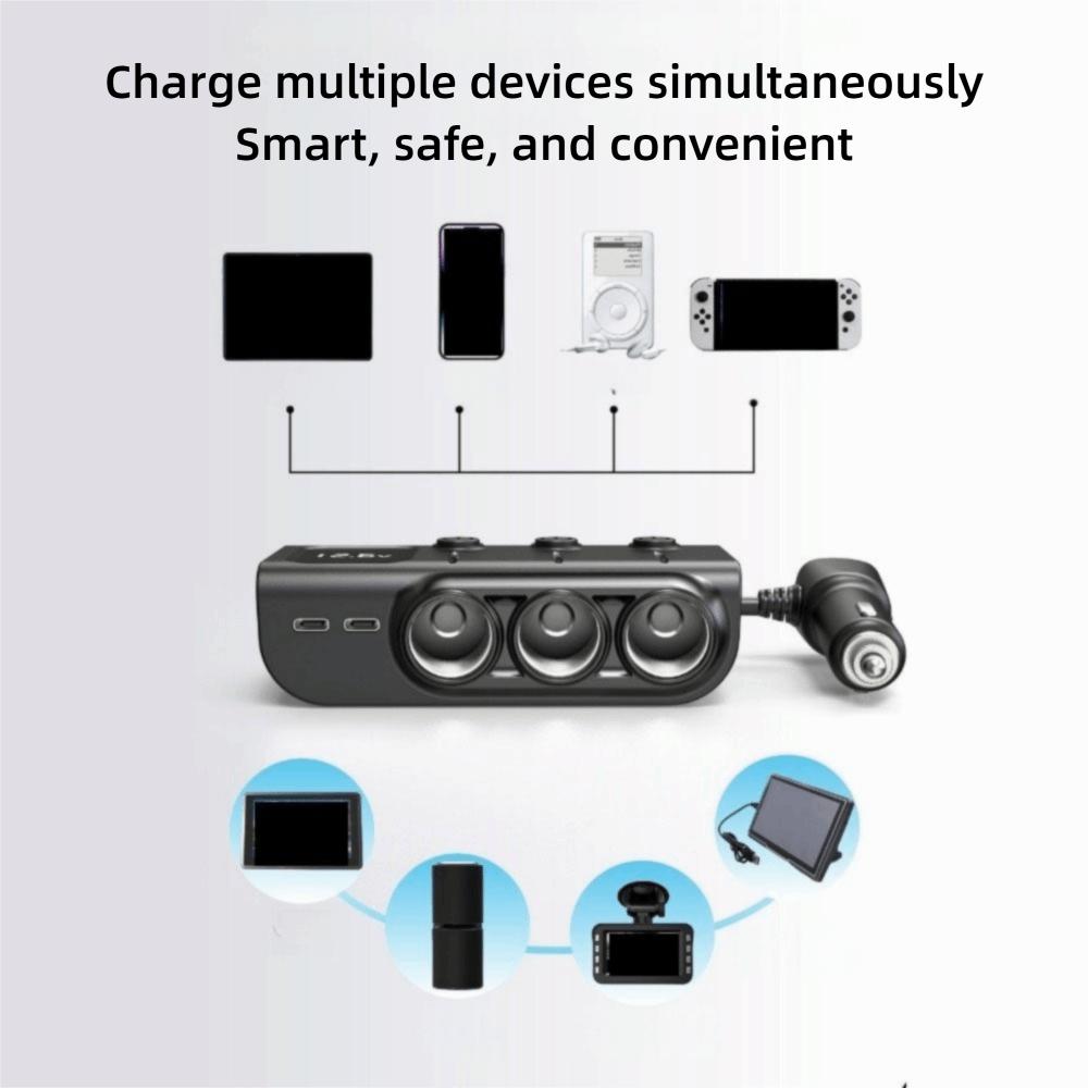 Fast Charger Car Charger Adapter Multi Ports Car Plug Splitter Car Inverter  Phone Charging