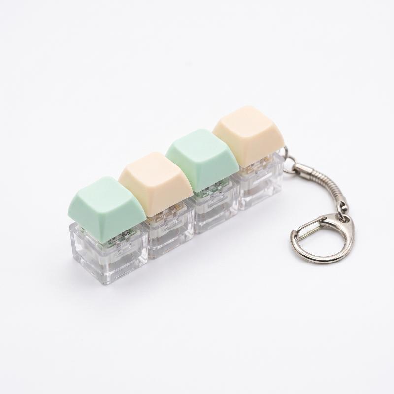 4-Button Keycaps Keyboard Fidget Keychain Stress Relief Fidget Clicker Toy Decompression Toy Bag Pendant