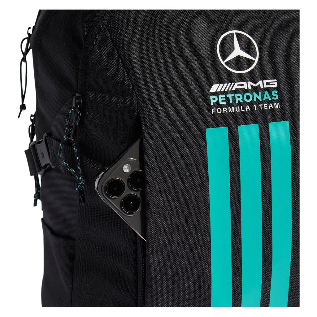 Adidas Mercedes AMG 3-Stripes Classic Stripe Adjustable Zipper Simple Polyester Backpack Unisex Backpack Black KF1774