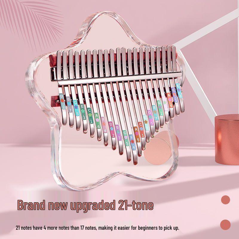Kalimba Thumb Piano - Transparent Crystal with 21 Keys, Perfect for Children and Beginners