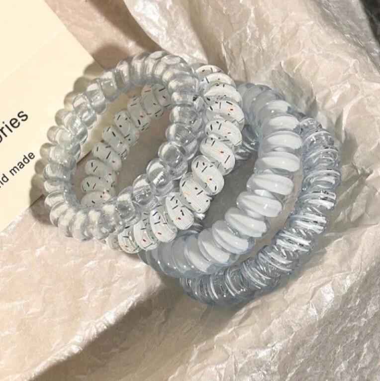 Wysokoelastyczna gumka do włosów – Nie wyrywa włosów, wszechstronna, świeży design 2024, luksusowy styl sznurka telefonicznego