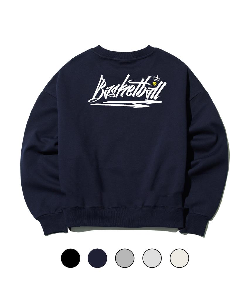 CREAM SODA LAB Basketball Arc Big Logo Sweatshirt Navy