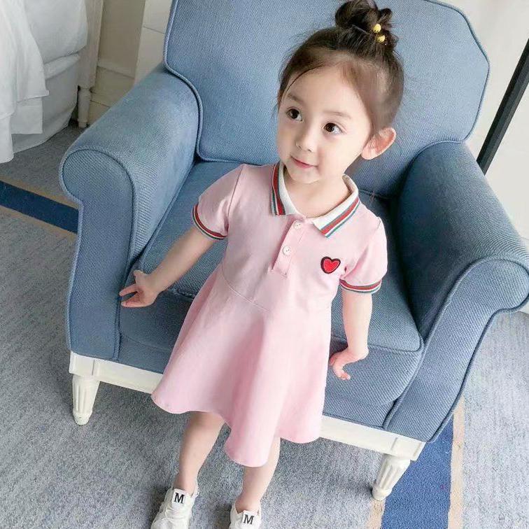 Letnie sukienki dla dziewczynek na co dzień Sukienka w wiśniowy wzór z krótkim rękawem Sukienka dla dzieci Sukienki dla maluchów