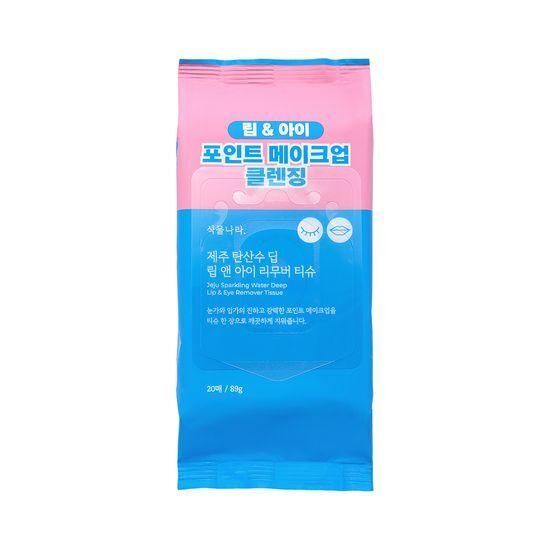 Shingmulnara Jeju Sparkling Water Deep Lip & Eye Remover Tissues (20 Sheets)