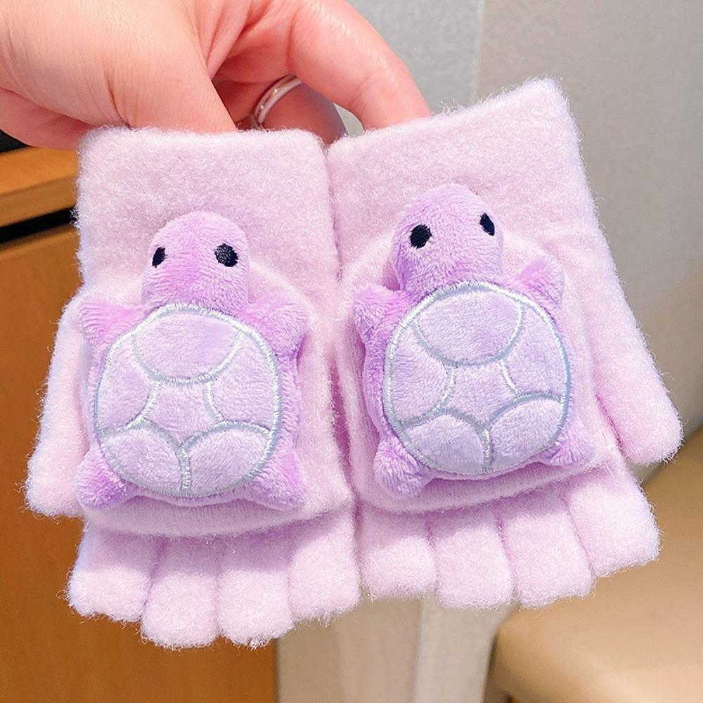 

Cold-Proof Mittens Plush Flip Gloves Thick Five-Finger Gloves Gift