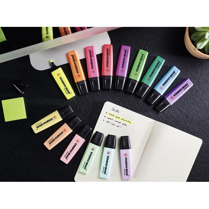 Overstrykningspenn STABILO BOSS ORIGINAL Pastel - Sett med x 10 overstrykningspenner - sorbet aprikos