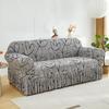 Elastic Sofa Cover with Ruffled Skirt & Geometric Pattern - One-Piece Slip-Resistant Dust-Proof Slipcover for 1-4 Seater Sofas