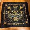 Used Hermes Carre 90 Scarf "Accessoires de l'Arabe" Black Gold Silk
