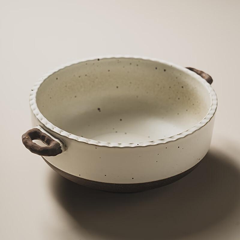 Ceramic Double Handle Soup & Salad Bowl