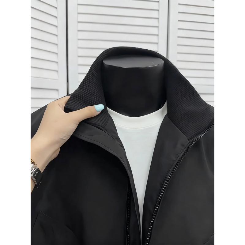 Men's Black CleanFit Workwear Bomber with Three-Proof Stand Collar