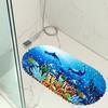 Nonslip Marine 3d Bathroom Mat Dolphin Pattern Safety Shower Bath Mat With Suction Cup Foot Mat