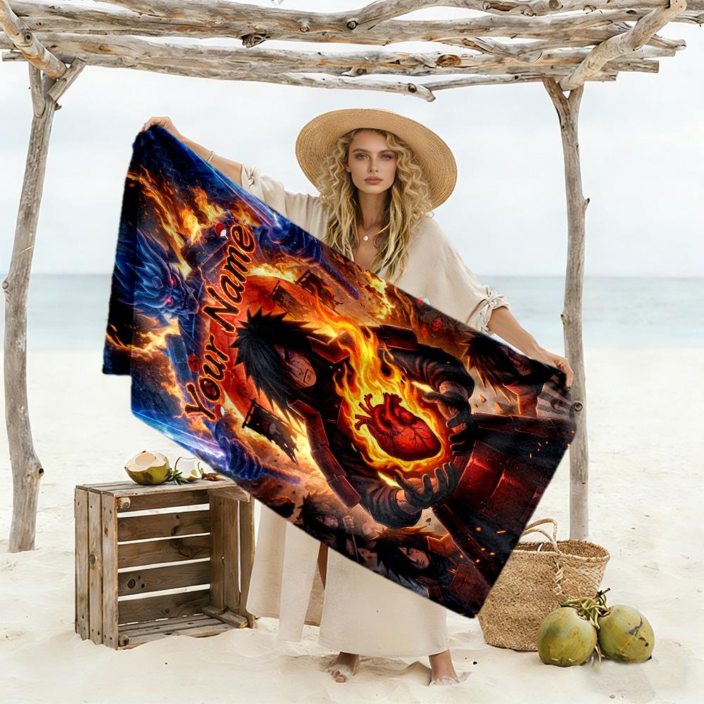 Naruto Character Customized Name Beach Towel Soft Durable Quick-Dry Perfect for Traveling Yoga Camping and Swimming