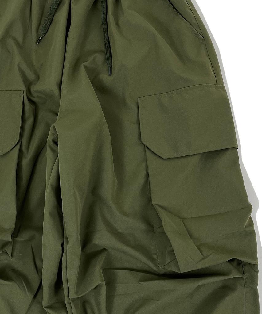 SK8ER ROCK Moreover Cargo Nylon Wide Pants Khaki
