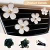 4Pcs Cute Daisy Flowers Car Air Freshener Vent Clips, 4 Sizes Sparkle White Flower Car Diffuser Clips, Refillable Girly Car Accessories for Women