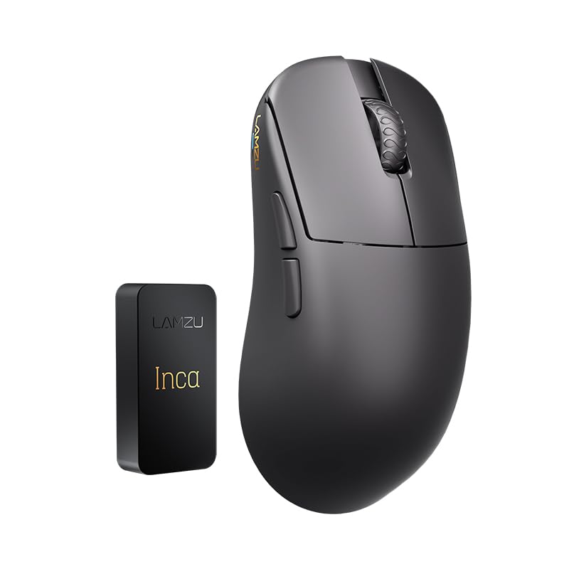 Lamzu INCA Gaming Mouse Black with 1 Set of Extra Soles Japanese Distributor (Amazon Exclusive) (Authorized Warranty)