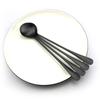 4/8pcs Cute Matte Black Teaspoons Coffee Soup Round Long Handle Scoops 18/0 Stainless Steel Dinner Set Ice Cream Cocktail TableSpoons