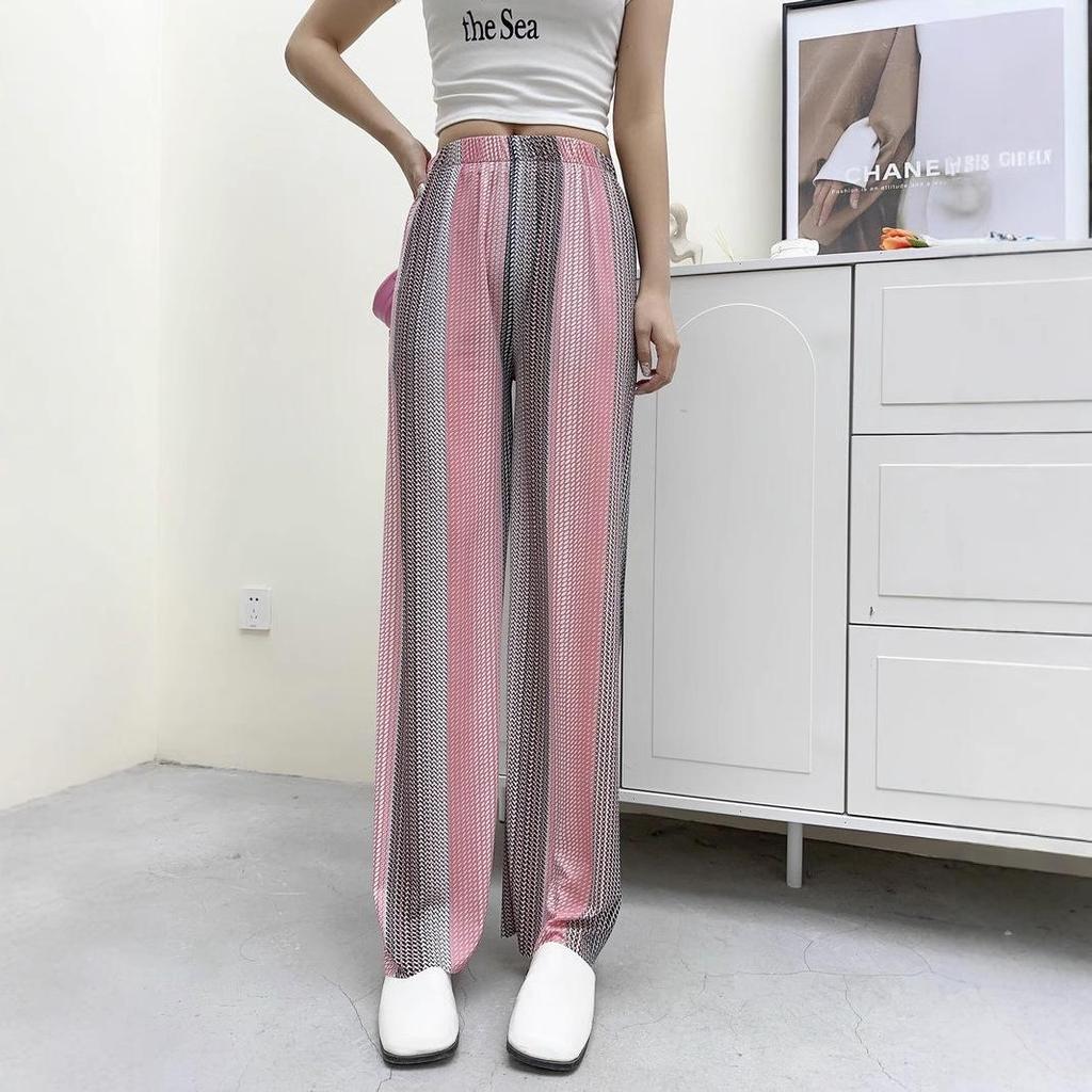2023 Women's Plus Size Summer Rayon Nine-Point Casual Wide-Leg Pants