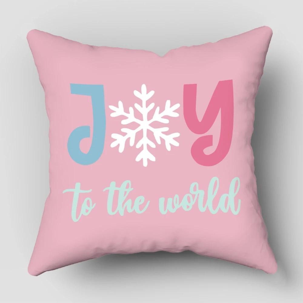 

Home Decor Merry and Bright Christmas-themed Pillow Covers Pattern Cushion Cover Suitable for Sofa Bedroom Car Pillow Cover 16x16Inch