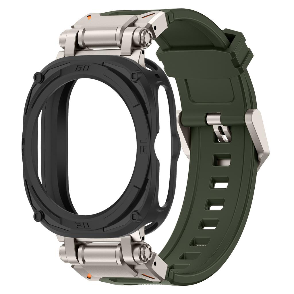 Case+Strap For Samsung Galaxy Watch 7 Ultra Soft TPU Silicone Band Metal Case for Samsung Galaxy Watch 7 Ultra No Gaps Bracelet