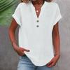 BITCED Women's Fashion Casual Solid Color Print Short Sleeve V-Neck Blouses & Shirts
