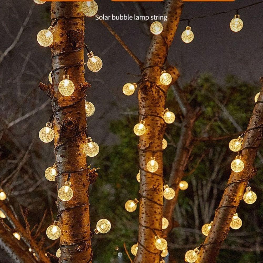 200 LEDs Solar String Lights IP65 Waterproof 22M Length LED Fairy Lights 8 Lighting Modes Crystal Globe Design