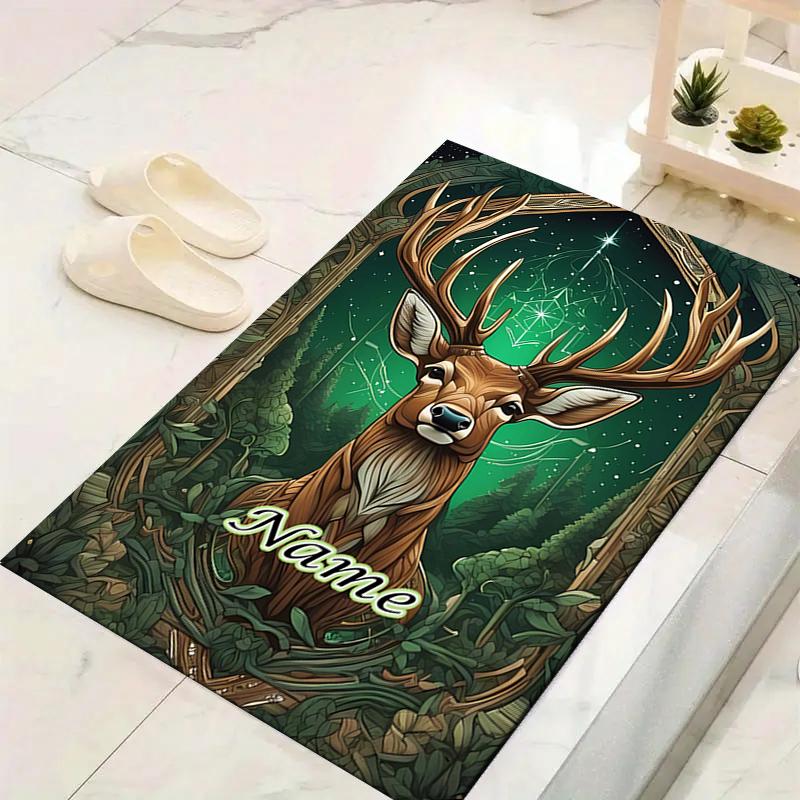 Custom 1Pc Jagermeister Deer Cross Rug Office Carpet Indoor Outdoor Entrance Doormat Nonslip Soft And Comfortable Living Room D2915145