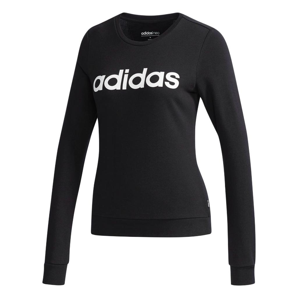 Adidas Pullover Round Neck Comfortable Casual Sweatshirt Women Sweatshirt Black CV9215