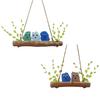 Colorful Sea Glass Bird Perch Handmade Sea Glass Birds on Branch Wall Art for Coastal Home Garden Window Hanging