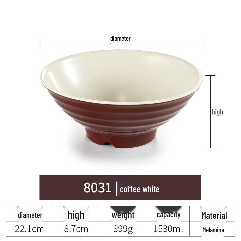 Net Celebrity Melamine Ramen Bowl: Two-Tone Creative Design, Large, Ideal for Mala Tang and Rice Noodles