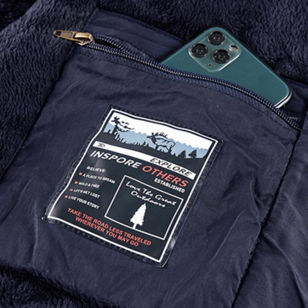 Vinter Herr Utomhus Vindtät Kappa Fleece Varm Jacka Herr Avtagbar Huva Vattentät Vandring Fiskejacka Kappa Herrkläder