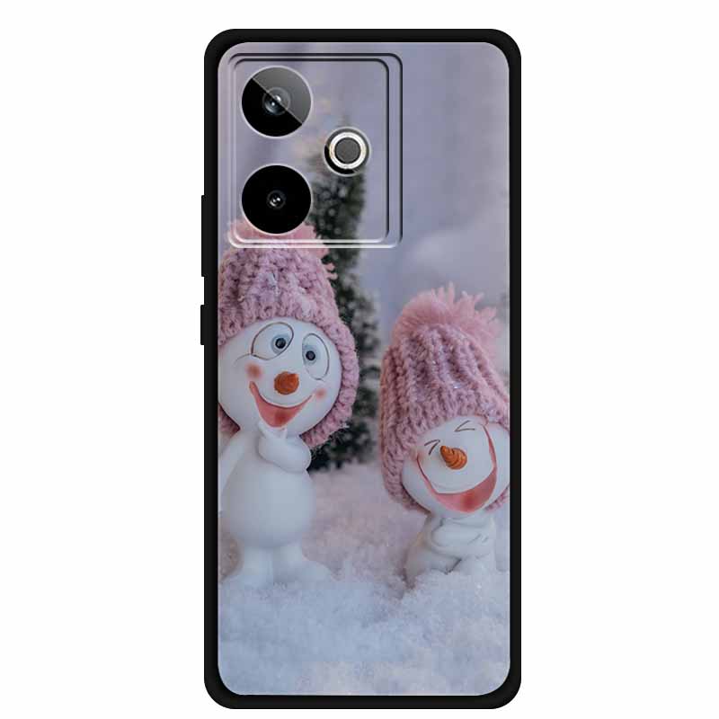 Christmas Cover For Realme GT7 GT 7 7T Case Black Silicone Cases for Realme GT 7T Cartoon Santa Claus Christmas Tree Back Cover