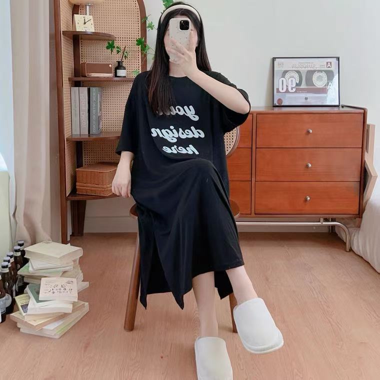 Maternity Summer Dress Short-sleeved T-shirt Skirt Children's Fashion 2025 New Loose Plus Size Long Dress Casual Summer Dress