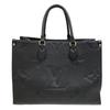Louis Vuitton M45595 Tote Monogram Ann Platt Leather On the Go MM Handbag Black Leather Women Used